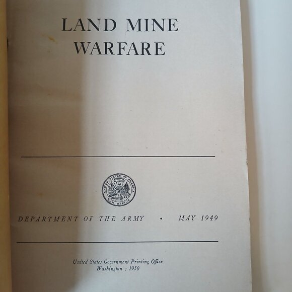 1949 Land Mine Warfare Department of the Army Field Manual - Picture 2 of 10